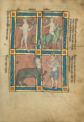 A Man Without Knowledge of Fire; A Man Riding a Crocodile; A Centaur; Sanrus